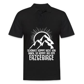 Erzgebirge Berge Wandern Erzgebirger - Männer Poloshirt - Schwarz - Vorne - Kai (181cm)
