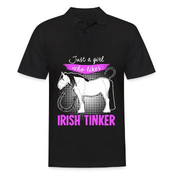 Irish Tinker Pferd Reiterin Pferde - Männer Poloshirt - Schwarz - Vorne - Kai (181cm)