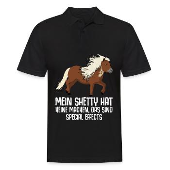 Shetty Shetland Pony Witz Shetlandpony - Männer Poloshirt - Schwarz - Vorne - Kai (181cm)