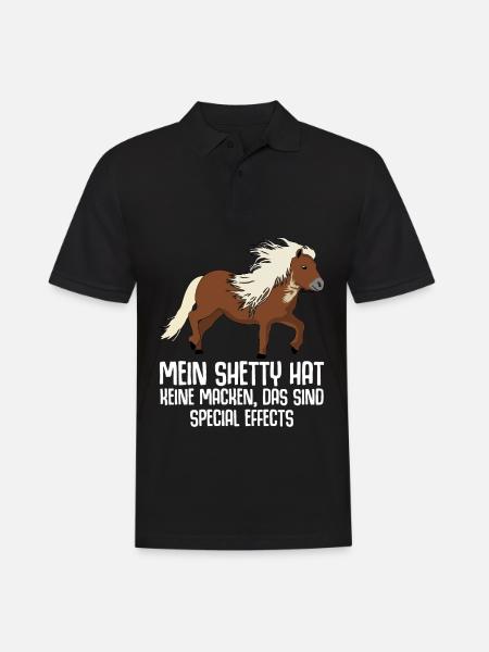 Shetty Shetland Pony Witz Shetlandpony - Männer Poloshirt - Schwarz