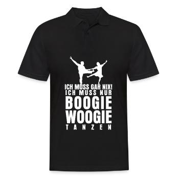 Boogie Woogie Spruch Witz Tänzer - Männer Poloshirt - Schwarz - Vorne - Kai (181cm)