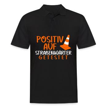Straßenwärter Positiv Bauhof Straßenbau - Männer Poloshirt - Schwarz - Vorne - Kai (181cm)