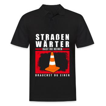 Straßenwärter Witz Straßenmeisterei - Männer Poloshirt - Schwarz - Vorne - Kai (181cm)