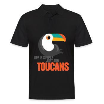 Tukan Toucan's cute toucans - Men's Polo Shirt - black - Front - Kai (181cm)
