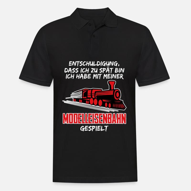 Modellbahner Eisenbahn Modelleisenbahn - Männer Poloshirt - Schwarz