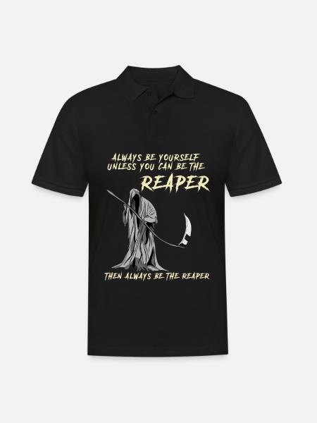 Grim Reaper funny saying - Men's Polo Shirt - black