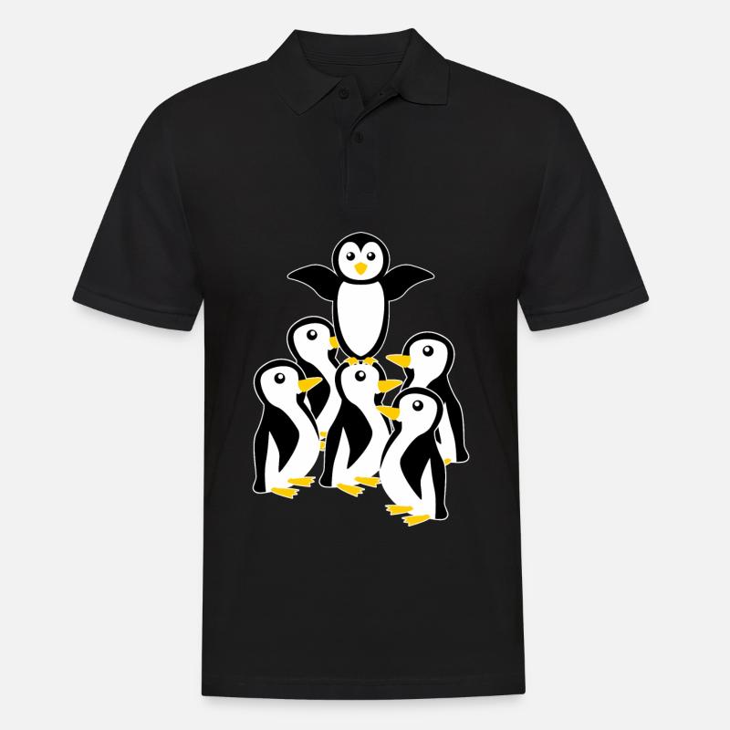 Pinguin Pinguine - Männer Poloshirt - Schwarz