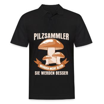 Pilzsammler Pilz Pilzsucher Pilze - Männer Poloshirt - Schwarz - Vorne - Kai (181cm)