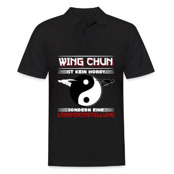 Wing Chun Kung Fu Sport Ving Tsun - Männer Poloshirt - Schwarz - Vorne - Kai (181cm)
