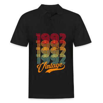 Vintage 1992 92 Birthday Retro Vintage Gift - Men's Polo Shirt - black - Front - Kai (181cm)