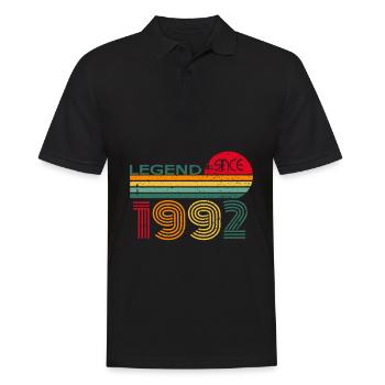 Vintage 1992 92 Birthday Retro Vintage Gift - Men's Polo Shirt - black - Front - Kai (181cm)