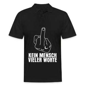 Misanthrop mit Mittelfinger Stinkefinger - Männer Poloshirt - Schwarz - Vorne - Kai (181cm)