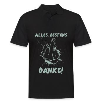 Misanthrop Mittelfinger mit Stinkefinger - Männer Poloshirt - Schwarz - Vorne - Kai (181cm)