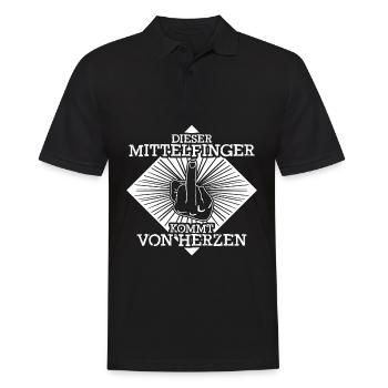 Mittelfinger Stinkefinger Misanthrop - Männer Poloshirt - Schwarz - Vorne - Kai (181cm)