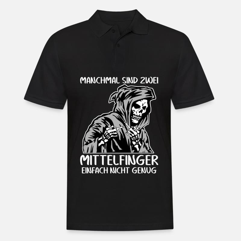 Stinkefinger Misanthrop Mittelfinger - Männer Poloshirt - Schwarz
