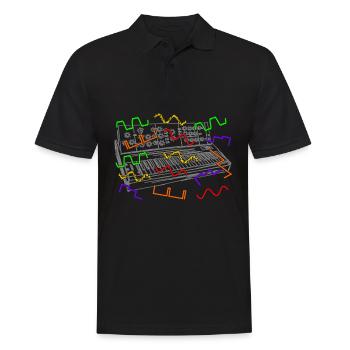 Synthesizer Analog Synth Synthesizers - Männer Poloshirt - Schwarz - Vorne - Kai (181cm)