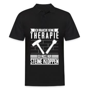 Steinmetz Therapie Steinmetze Bildhauer - Männer Poloshirt - Schwarz - Vorne - Kai (181cm)