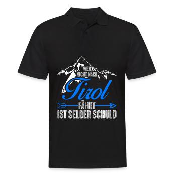 Tirol Wandern Urlaub Bergsteigen Tiroler - Männer Poloshirt - Schwarz - Vorne - Kai (181cm)