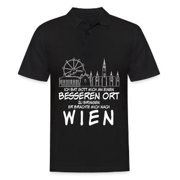 Vienna City Austria Vienna - Men's Polo Shirt - black - Front - Kai (181cm)