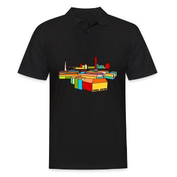Vienna Building Architecture Vienna - Men's Polo Shirt - black - Front - Kai (181cm)