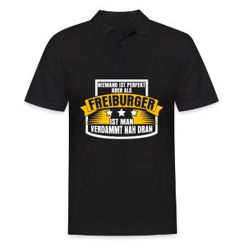Freiburger sind perfekt Freiburg - Männer Poloshirt - Schwarz - Vorne - Kai (181cm)