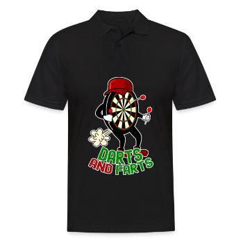 Darts and Farts Darts Players Darts - Men's Polo Shirt - black - Front - Kai (181cm)