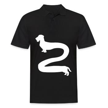 Teckel à poil rugueux long teckel - Polo Homme - noir - Devant - Kai (181cm)