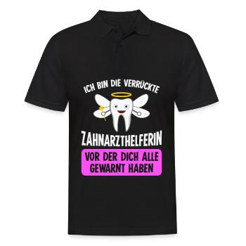 Zahnarzthelferin Assistentin ZFA - Männer Poloshirt - Schwarz - Vorne - Kai (181cm)