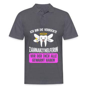 Zahnarzthelferin Assistentin ZFA - Männer Poloshirt - Anthrazit - Vorne - Nico (186cm)
