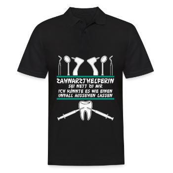 Zahnarzthelferin lustig ZFA - Männer Poloshirt - Schwarz - Vorne - Kai (181cm)