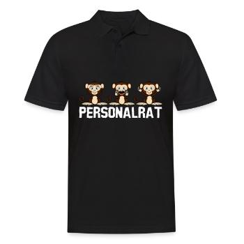 Personalrat 3 Affen Witz Personalräte - Männer Poloshirt - Schwarz - Vorne - Kai (181cm)