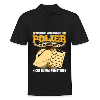 Polier Baustellenleiter Bauleiter - Männer Poloshirt - Schwarz - Vorne - Kai (181cm)