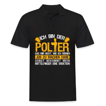 Polier Mittelfinger Baustelle Bauleiter - Männer Poloshirt - Schwarz - Vorne - Kai (181cm)