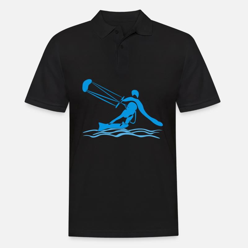 Kiteboarding Kitesurfen Kitesurfer - Männer Poloshirt - Schwarz