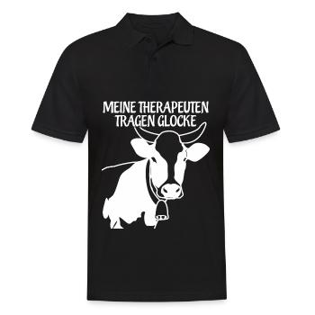 Allgäu Kuh mit Glocke Kuhglocke Allgäuer - Männer Poloshirt - Schwarz - Vorne - Kai (181cm)