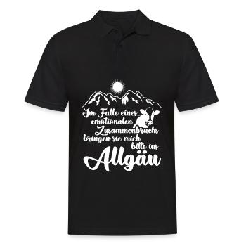 Allgäu Wandern Urlaub Allgäuer - Männer Poloshirt - Schwarz - Vorne - Kai (181cm)