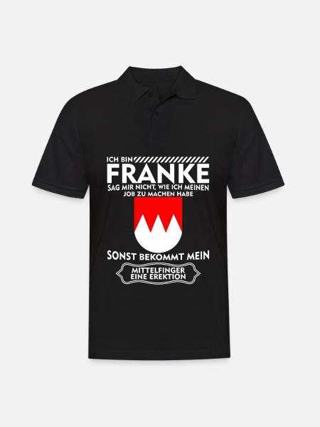 Franken Mittelfinger Frankenland Franke - Männer Poloshirt - Schwarz