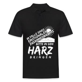 Harz Urlaub Spruch Harzer Brocken - Männer Poloshirt - Schwarz - Vorne - Kai (181cm)