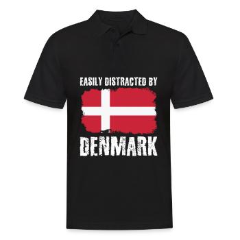 Danemark Drapeau Danois Danemark - Polo Homme - noir - Devant - Kai (181cm)