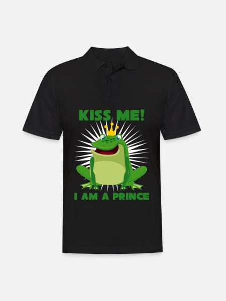 Frosch Kaulquappe Prinz Frösche - Männer Poloshirt - Schwarz