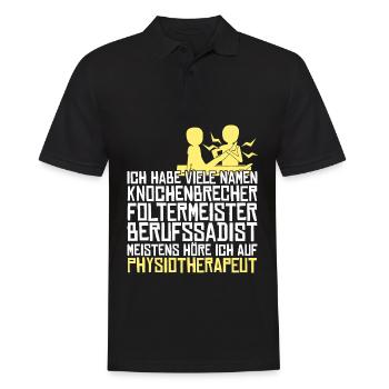 Physio Spruch Witz Physiotherapeut - Männer Poloshirt - Schwarz - Vorne - Kai (181cm)