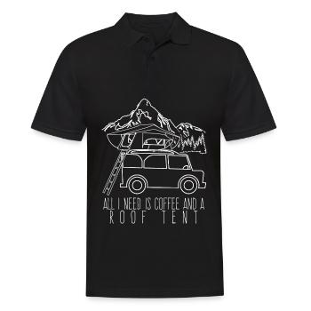 Dachzelt Kaffee und Camping 4x4 Offroad - Männer Poloshirt - Schwarz - Vorne - Kai (181cm)
