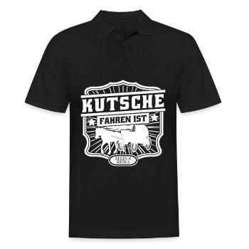 Kutsche Pferde Pferdekutsche Kutscher - Männer Poloshirt - Schwarz - Vorne - Kai (181cm)