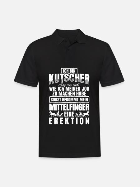 Kutsche Pferdekutsche Witz Kutscher - Männer Poloshirt - Schwarz