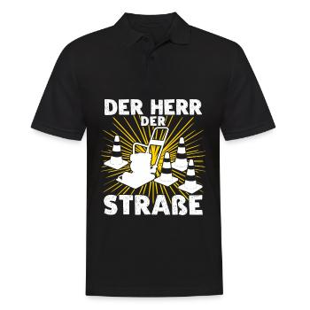 Straßenwärter Straßenbauer Straßenbau - Männer Poloshirt - Schwarz - Vorne - Kai (181cm)
