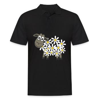 Schäfchen Gänseblümchen Schaf Schafe - Männer Poloshirt - Schwarz - Vorne - Kai (181cm)