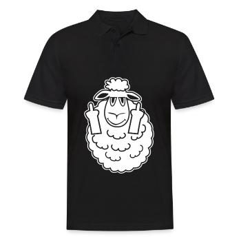 Schäfchen Schafe Mittelfinger Schaf - Männer Poloshirt - Schwarz - Vorne - Kai (181cm)