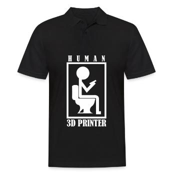 3D-Drucker 3D-Printer Klo 3D Drucker - Männer Poloshirt - Schwarz - Vorne - Kai (181cm)