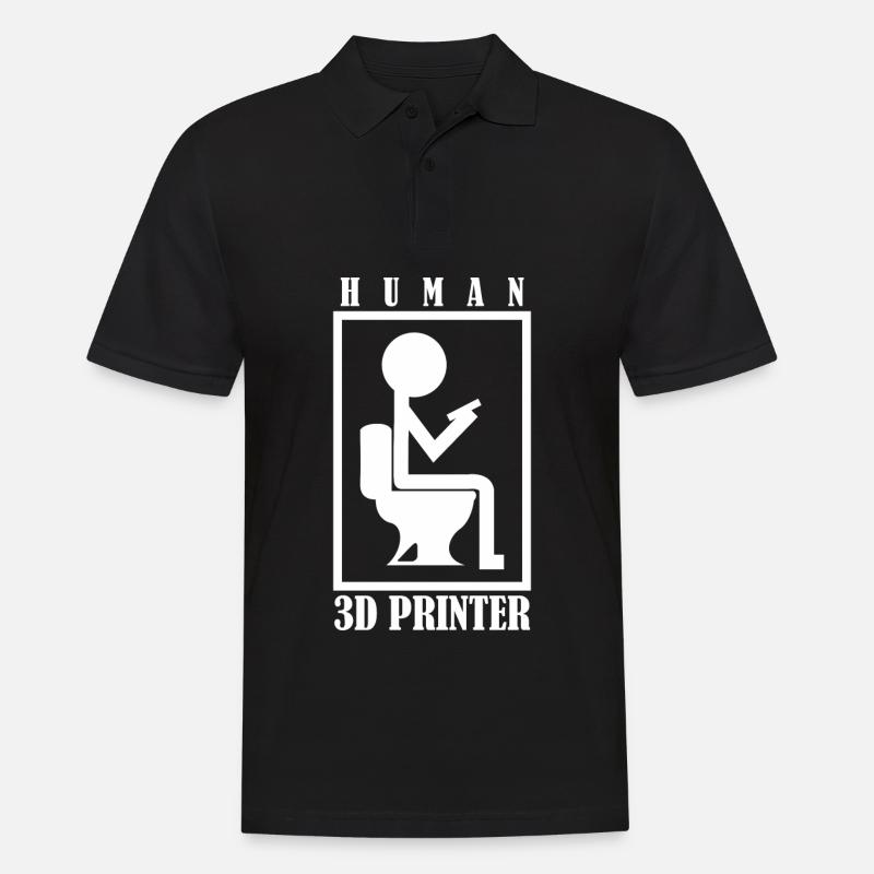3D-Drucker 3D-Printer Klo 3D Drucker - Männer Poloshirt - Schwarz