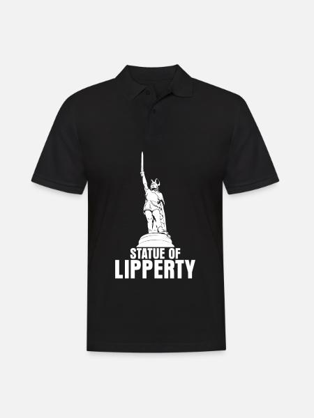 Hermannsdenkmal Witz Detmold Lippe - Männer Poloshirt - Schwarz